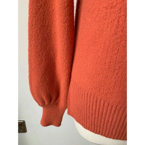 M&S high neck soft fluffy Jumper Size XS Orange - Picture 2 of 5